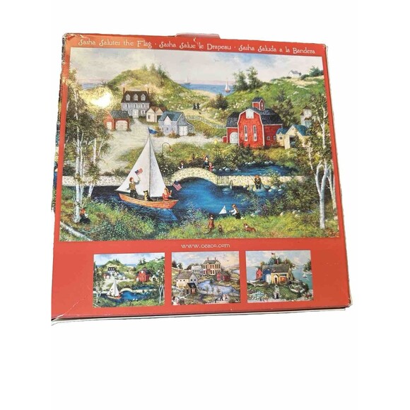 Ceaco Jigsaw Puzzle Linda Nelson Sasha Salutes The Flag 27"x20"  1000 Pieces NEW - Picture 4 of 5